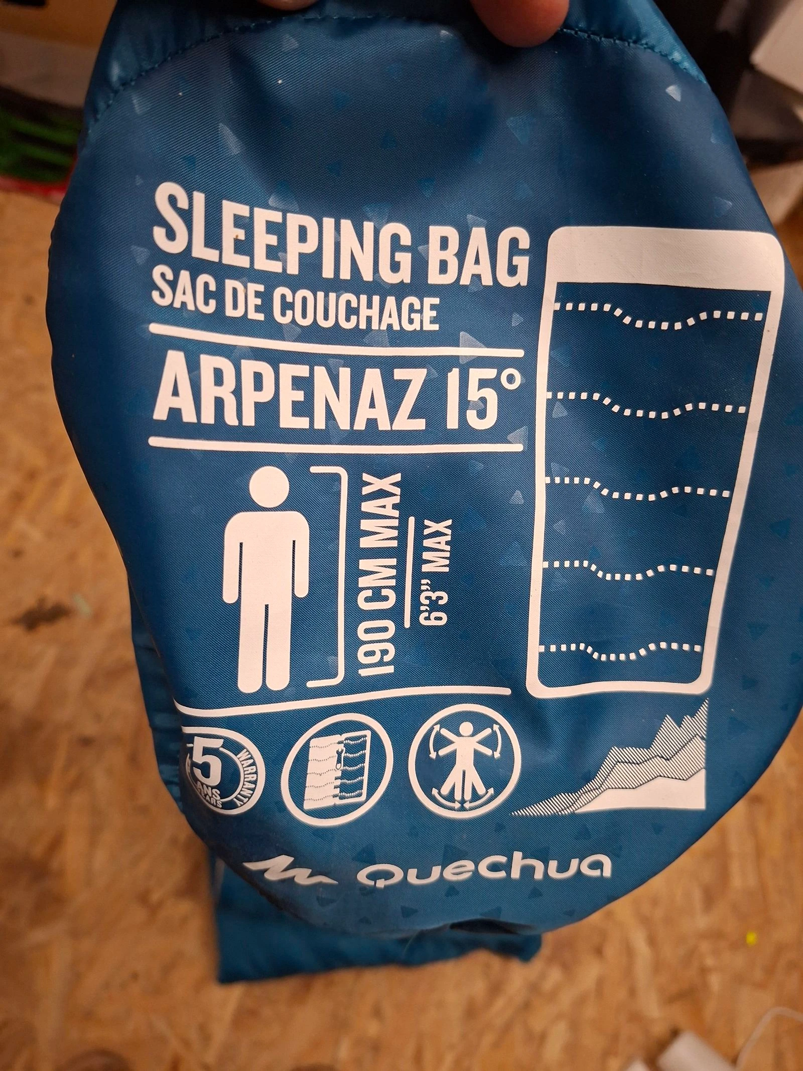 Saco de dormir Decathlon Queschua estado nuevo talla grande 190 cm y frío – photo 2